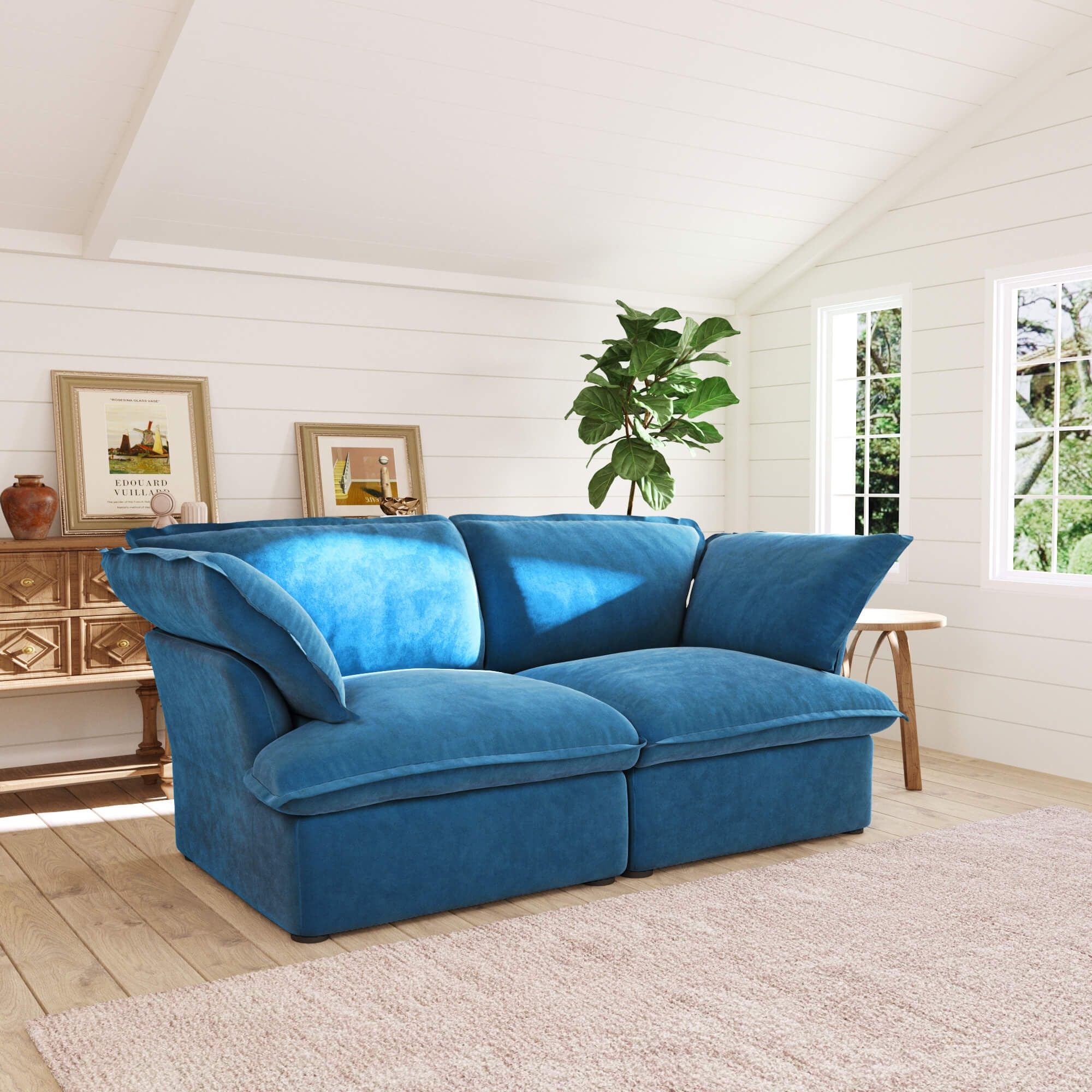Crenus - Softspot 82.66" Loveseat Couch Sofa Cover