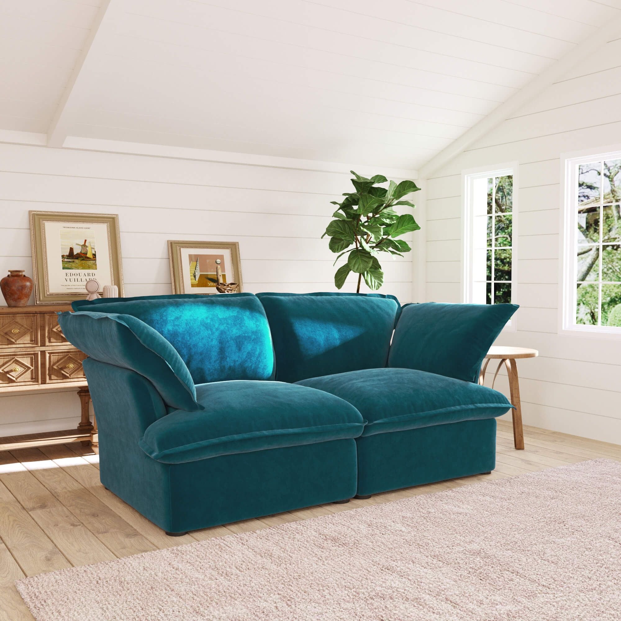 Crenus - Softspot 82.66" Loveseat Couch Sofa Cover