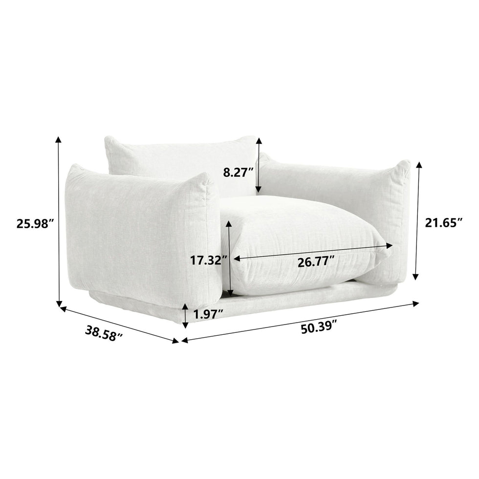 Crenus - Sereno 50.39" Single Armrest Sofa Chenille Floor Sofa
