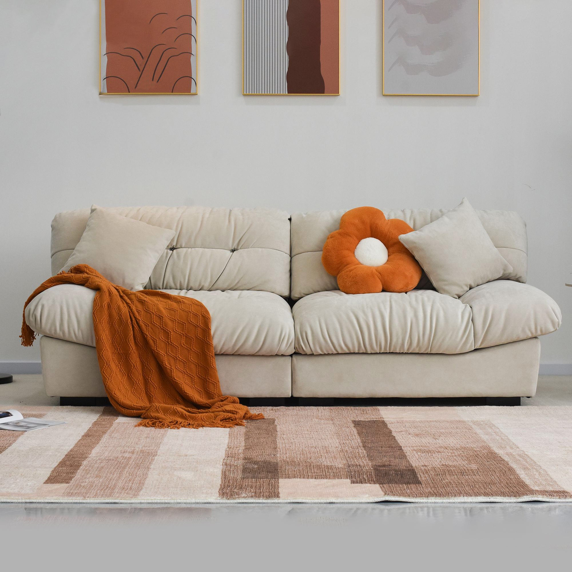 Crenus - Soffice Microfiber Suede Pet-friendly Sofa