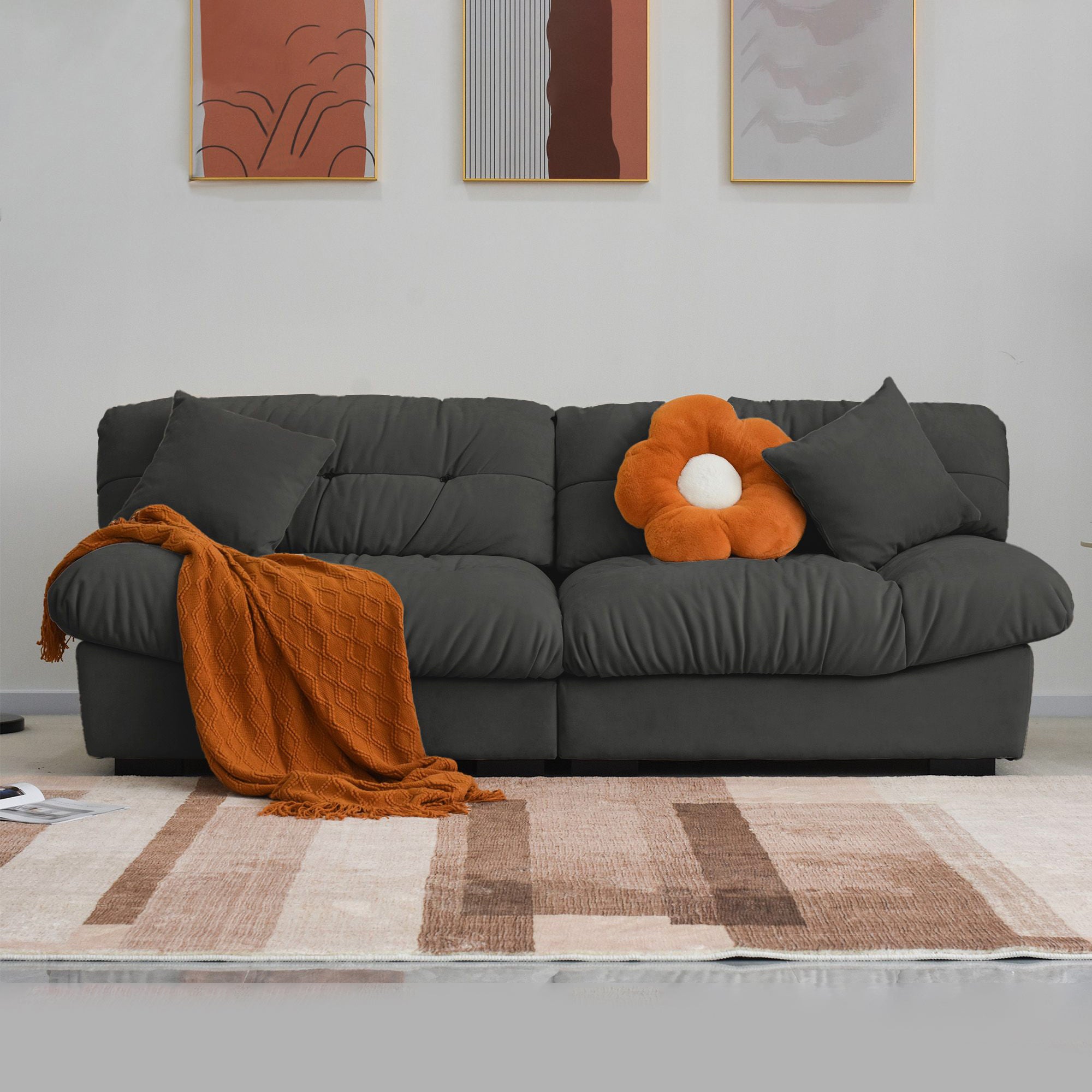 Crenus - Soffice Microfiber Suede Pet-friendly Sofa