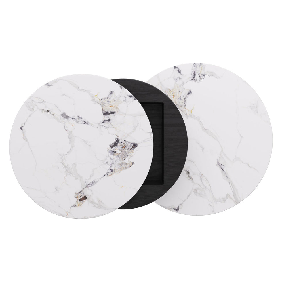 Crenus - Delizia 35.43"-27.56" Lift-Top Marble Coffee Table