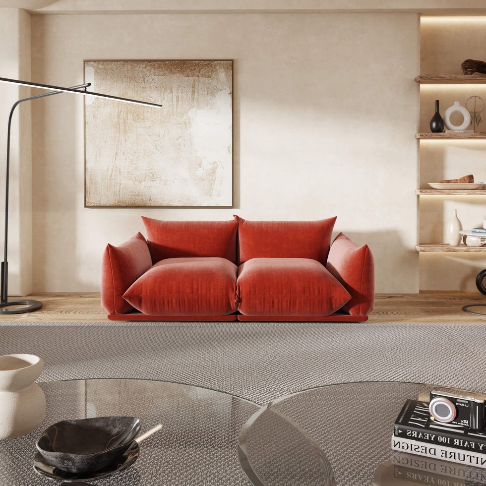 Crenus - Sereno 77.16" Loveseat Chenille Sectional Floor Sofa