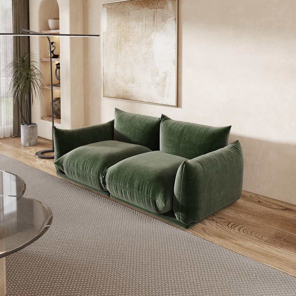 Crenus - Sereno 77.16" Loveseat Chenille Sectional Floor Sofa