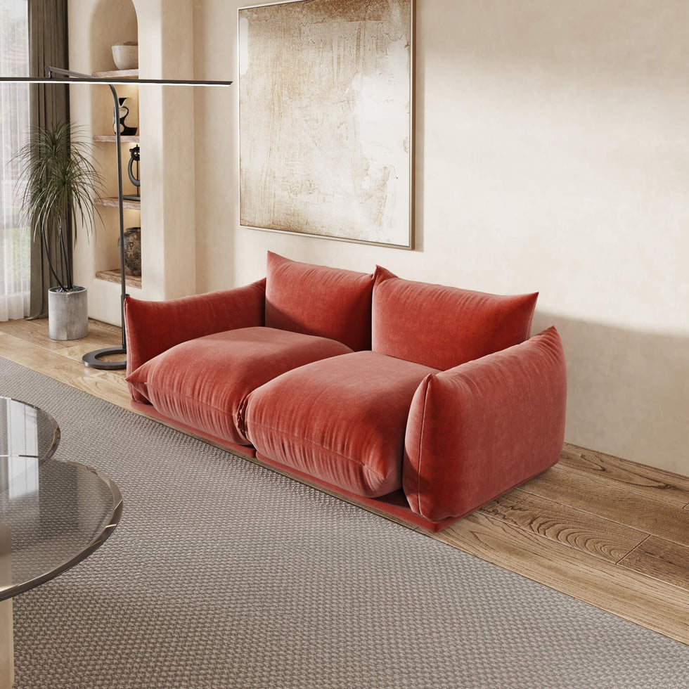Crenus - Sereno 77.16" Loveseat Chenille Sectional Floor Sofa