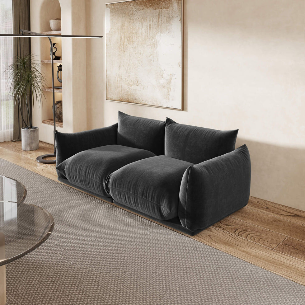 Crenus - Sereno 77.16" Loveseat Chenille Sectional Floor Sofa
