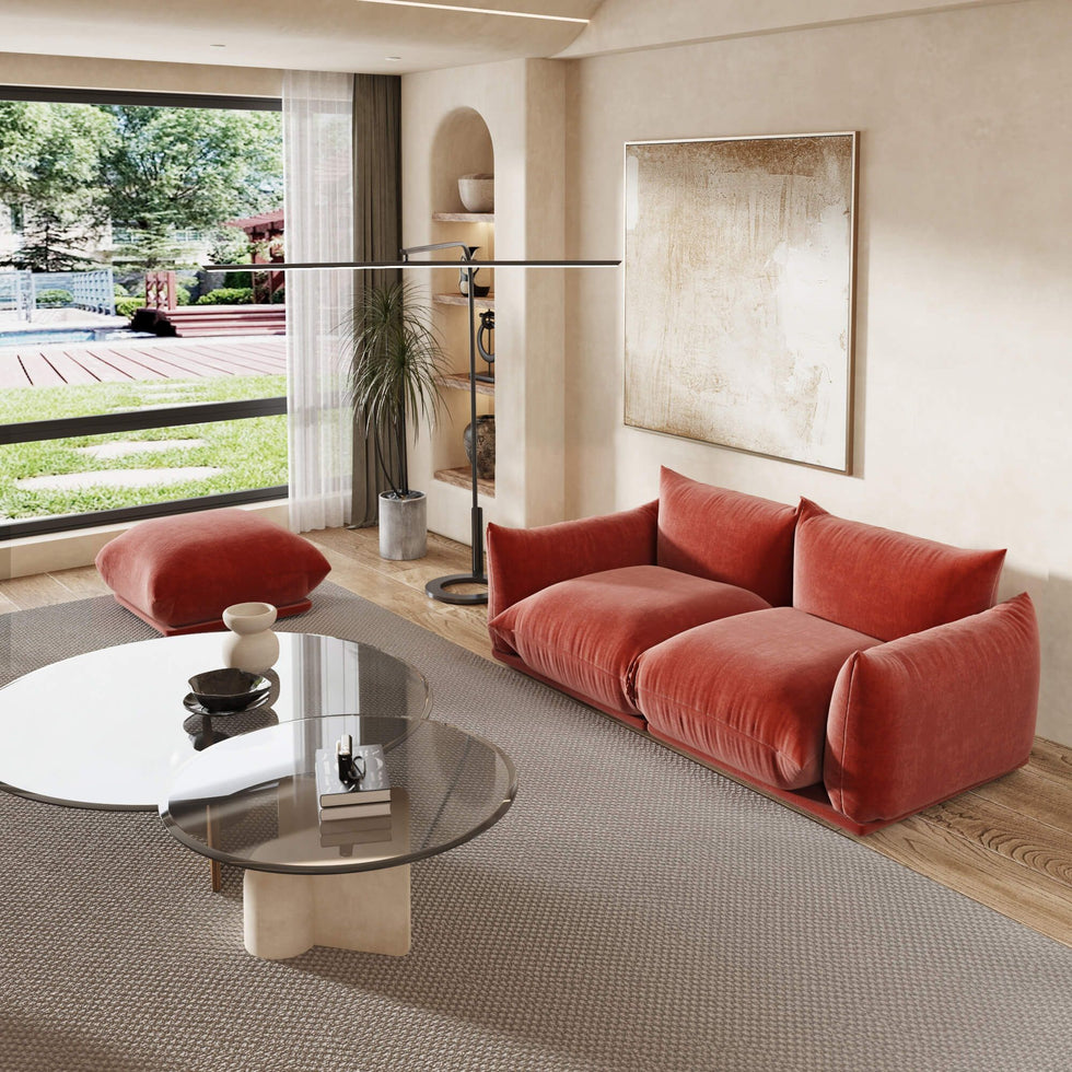Crenus - Sereno 77.16" Loveseat Chenille Sectional Floor Sofa
