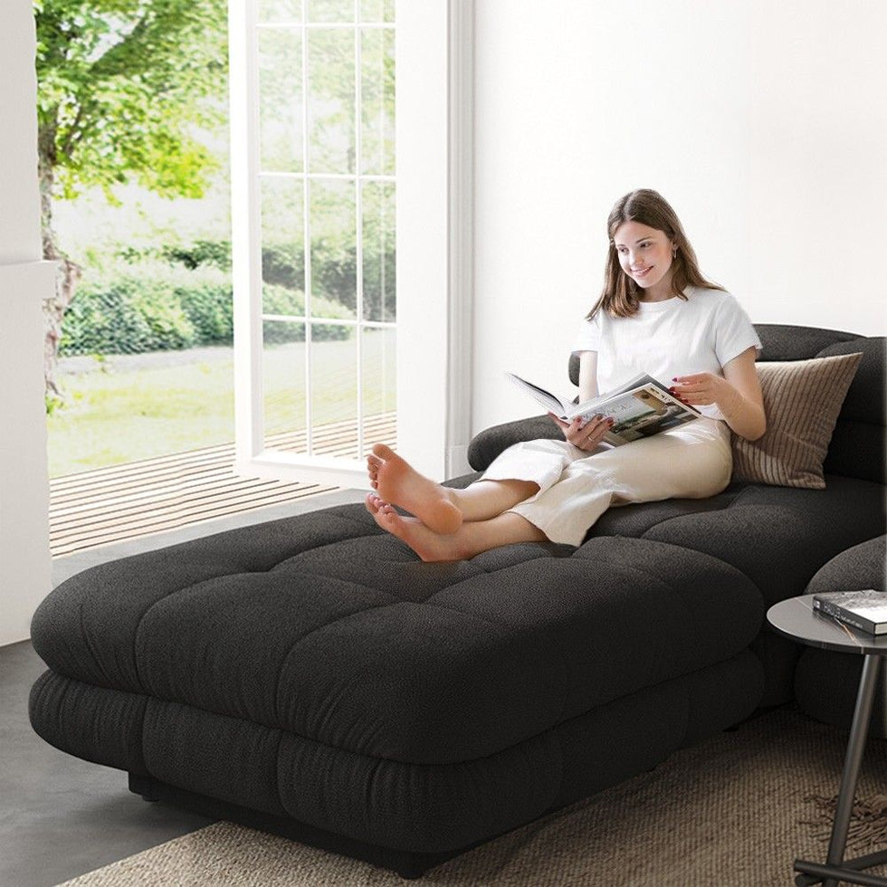 Crenus - Biscotto 73.23" Velvet Two Seater Sectional