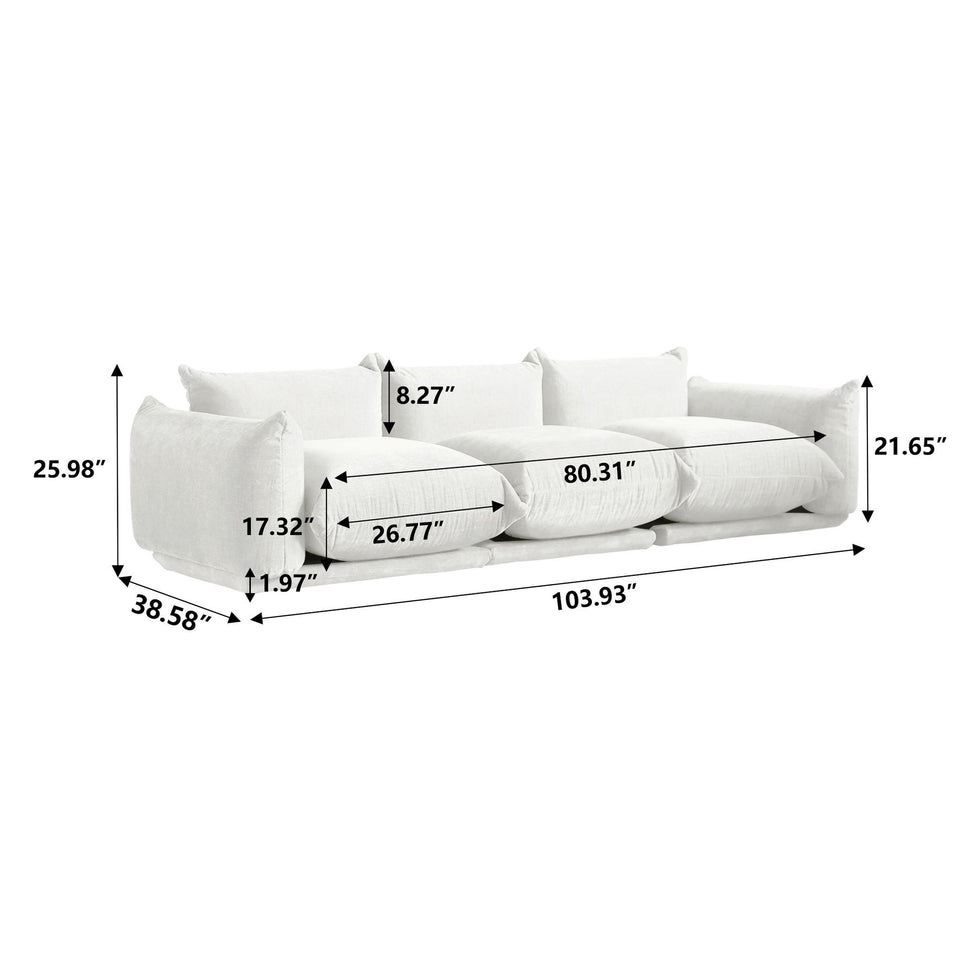 Crenus - Sereno 103.93" 3-Seater Sofa Chenille Floor Sectional Couch