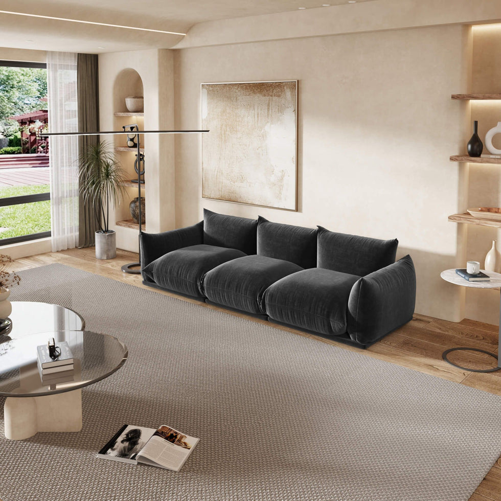 Crenus - Sereno 103.93" 3-Seater Sofa Chenille Floor Sectional Couch
