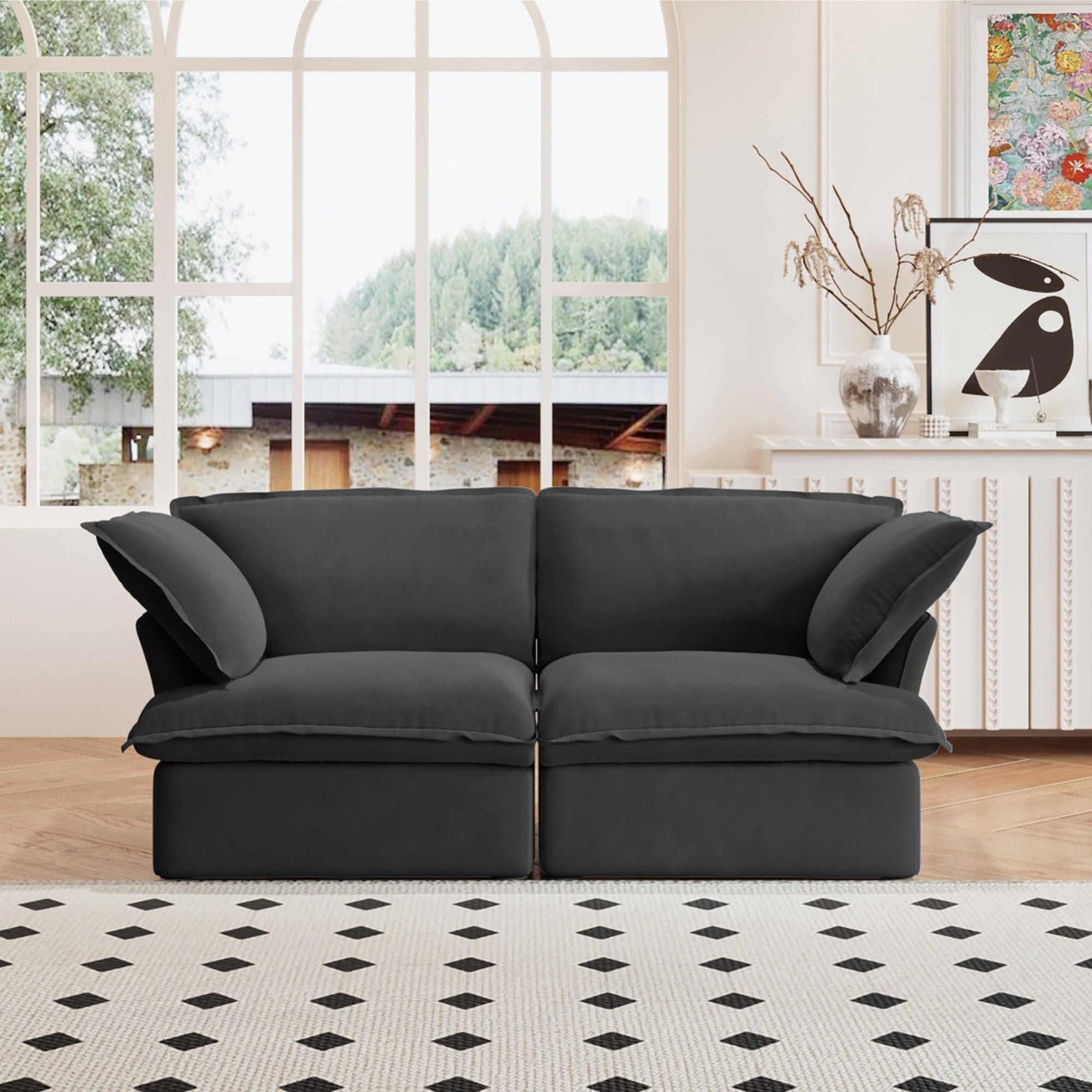 Crenus - Softspot 82.66" Loveseat Couch Sofa Cover