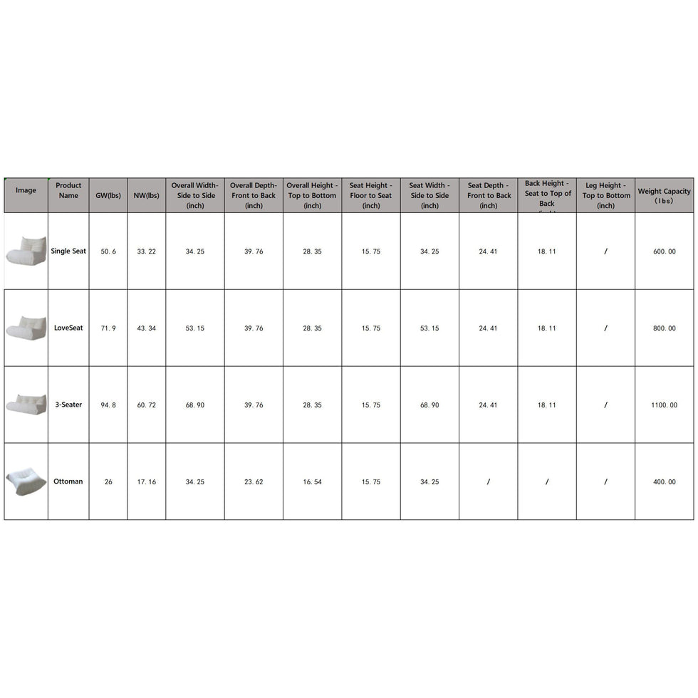 Crenus - Caterpillar 68.9" 3 Seater Floor Sofa