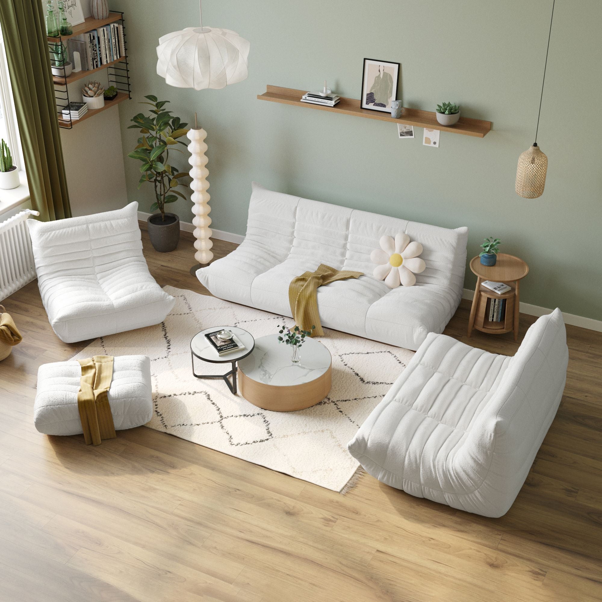 Crenus - Caterpillar 68.9" 3 Seater Floor Sofa