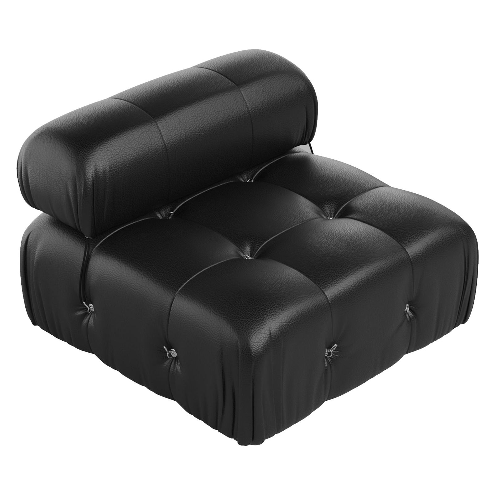 Crenus - Lusso 138.60" U-Shaped Leather Sectional Sofa Lounge With 2 Ottomans