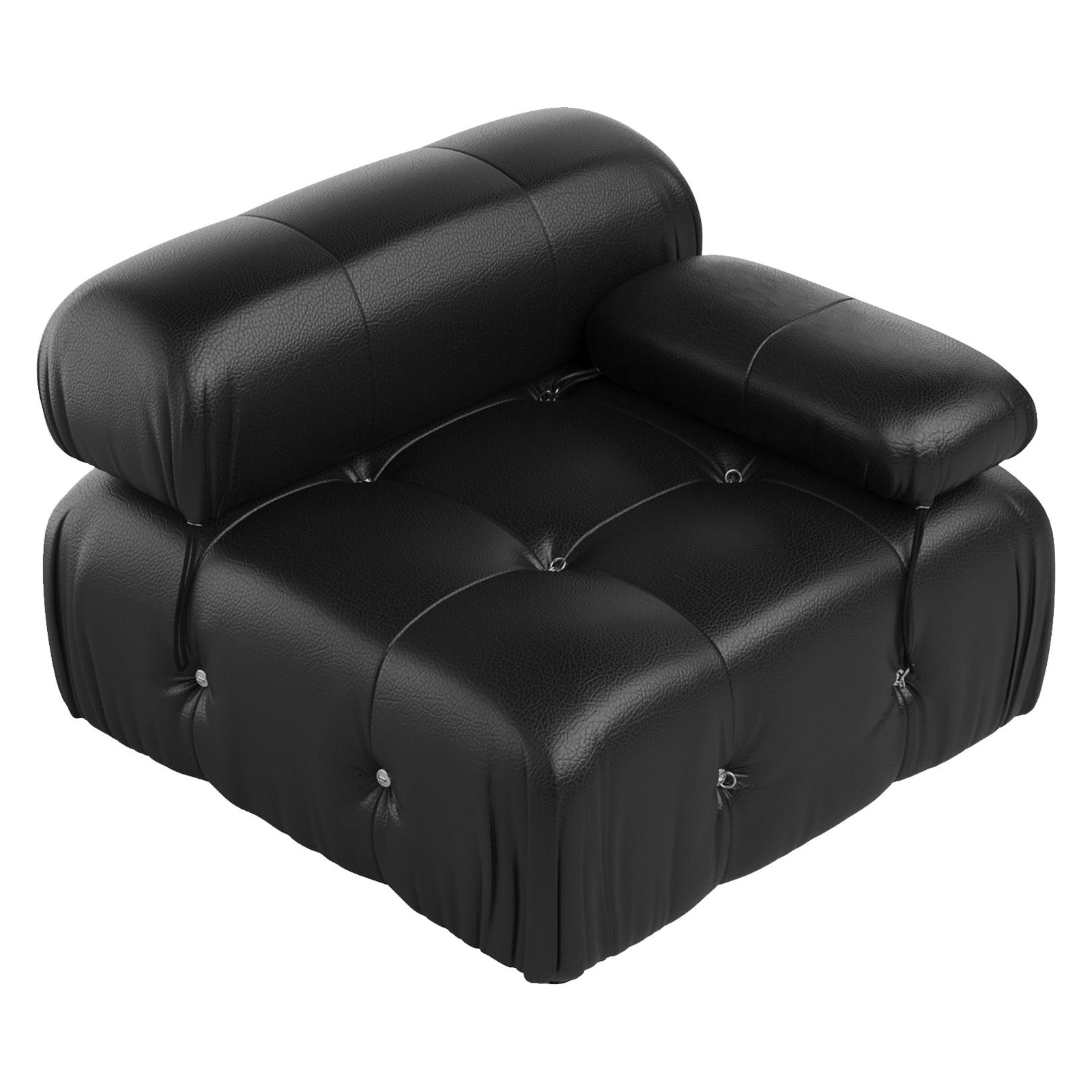 Crenus - Lusso 138.60" U-Shaped Leather Sectional Sofa Lounge With 2 Ottomans