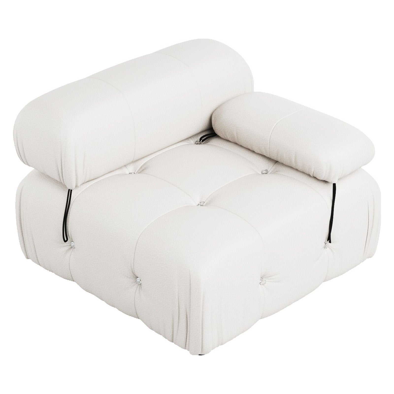 Crenus - Lusso 138.60" U-Shaped Leather Sectional Sofa Lounge With 2 Ottomans