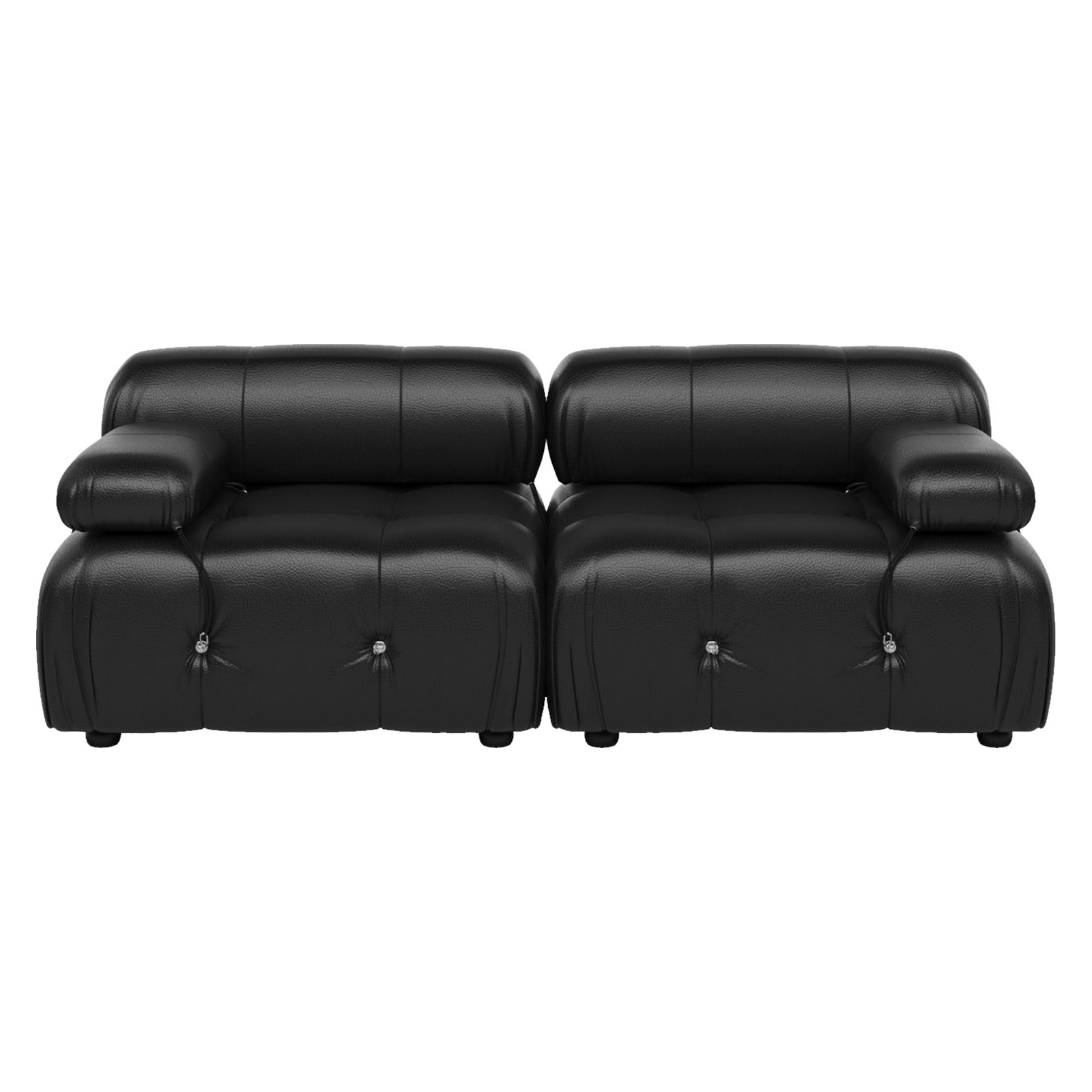 Crenus - Lusso 69.3" Loveseat Leather Sectional Sofa With Removable Armrests
