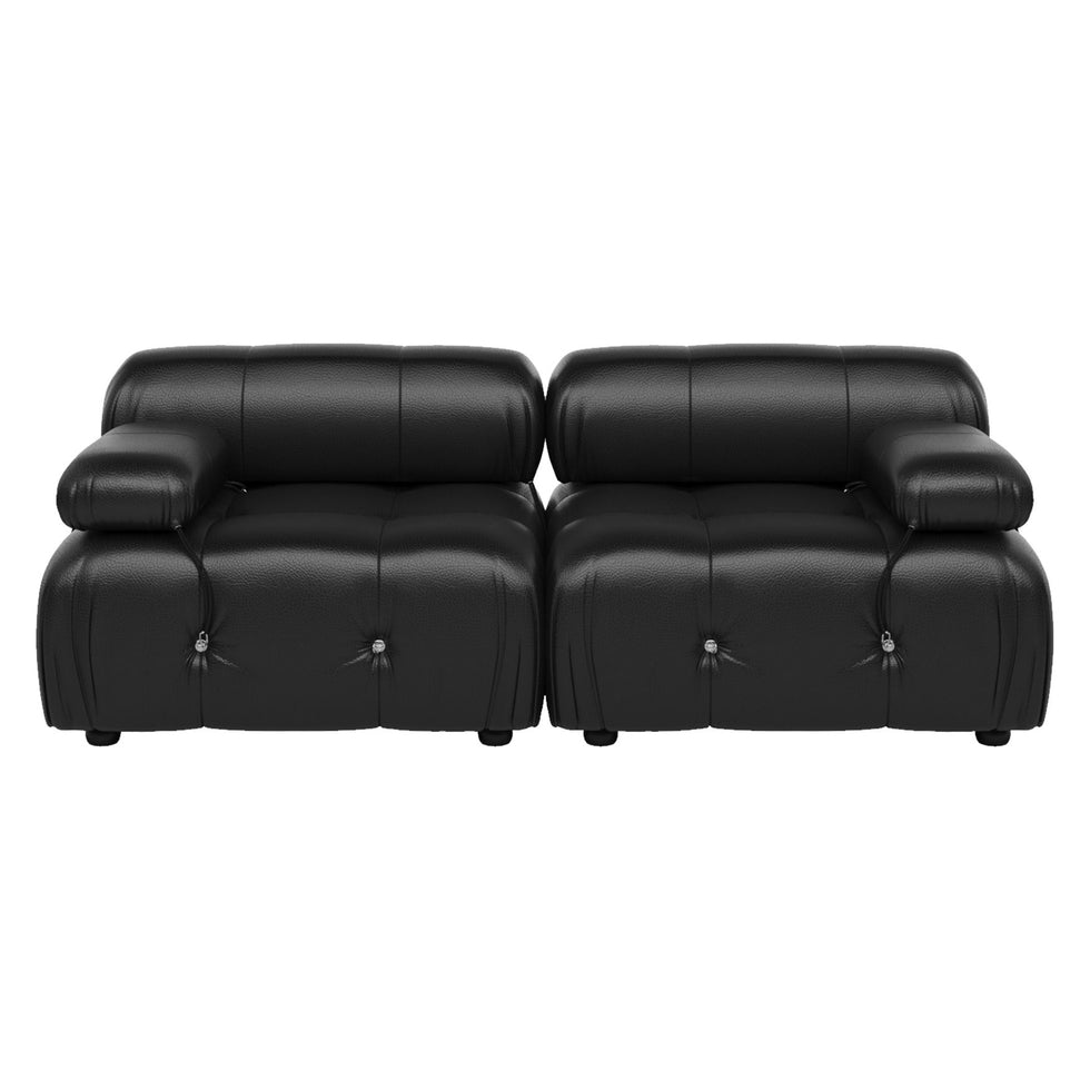 Crenus - Lusso 69.3" Loveseat Leather Sectional Sofa With Removable Armrests