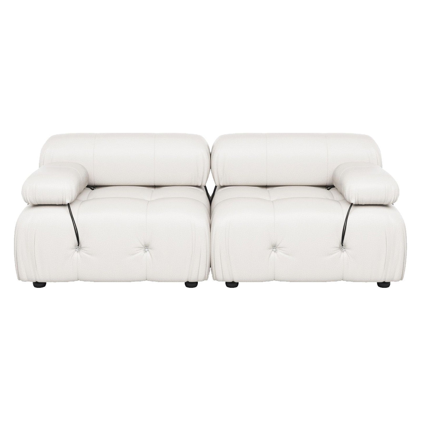 Crenus - Lusso 69.3" Loveseat Leather Sectional Sofa With Removable Armrests