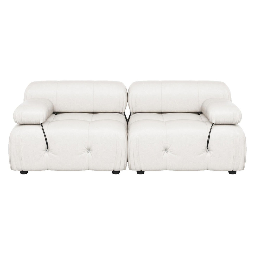 Crenus - Lusso 69.3" Loveseat Leather Sectional Sofa With Removable Armrests