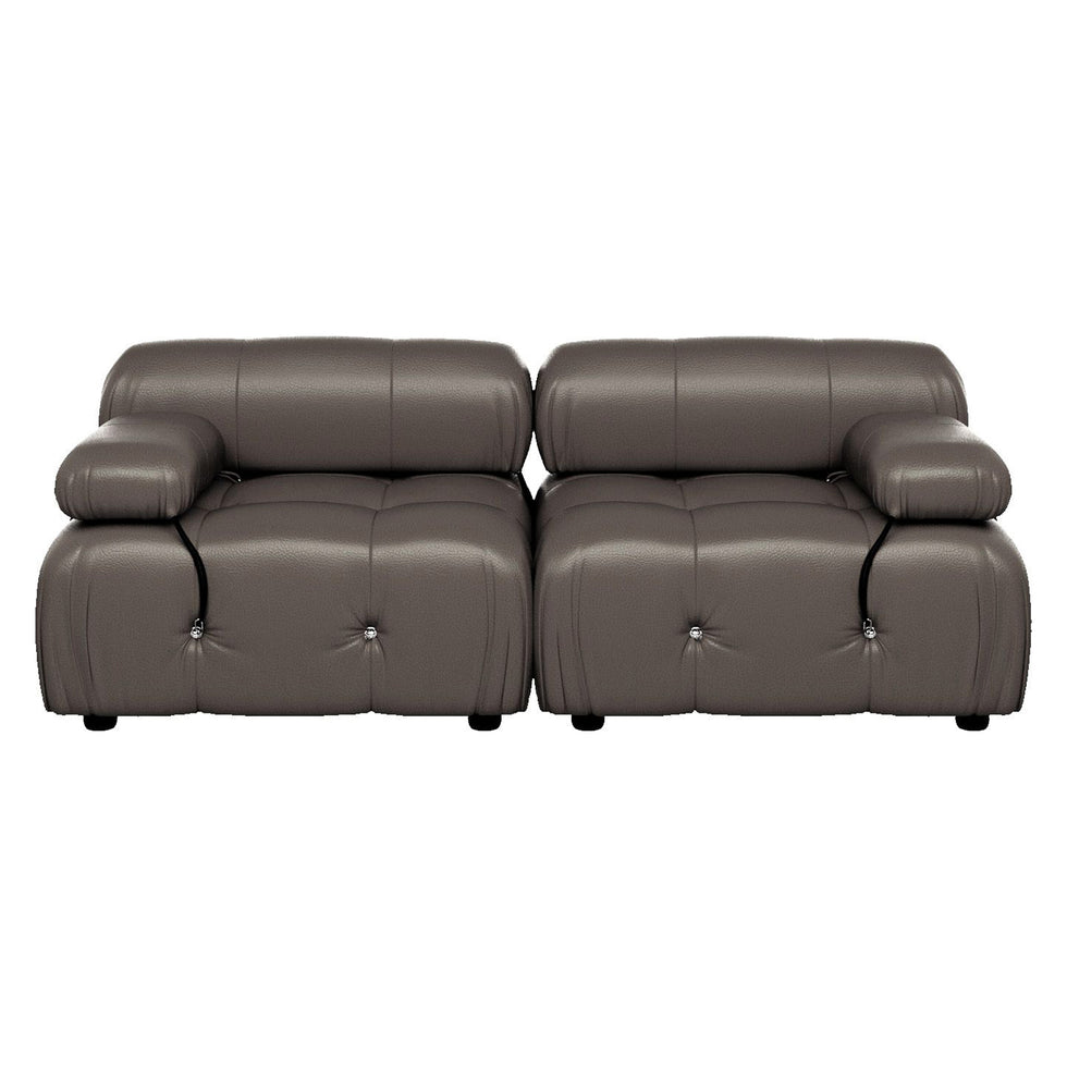 Crenus - Lusso 69.3" Loveseat Leather Sectional Sofa With Removable Armrests