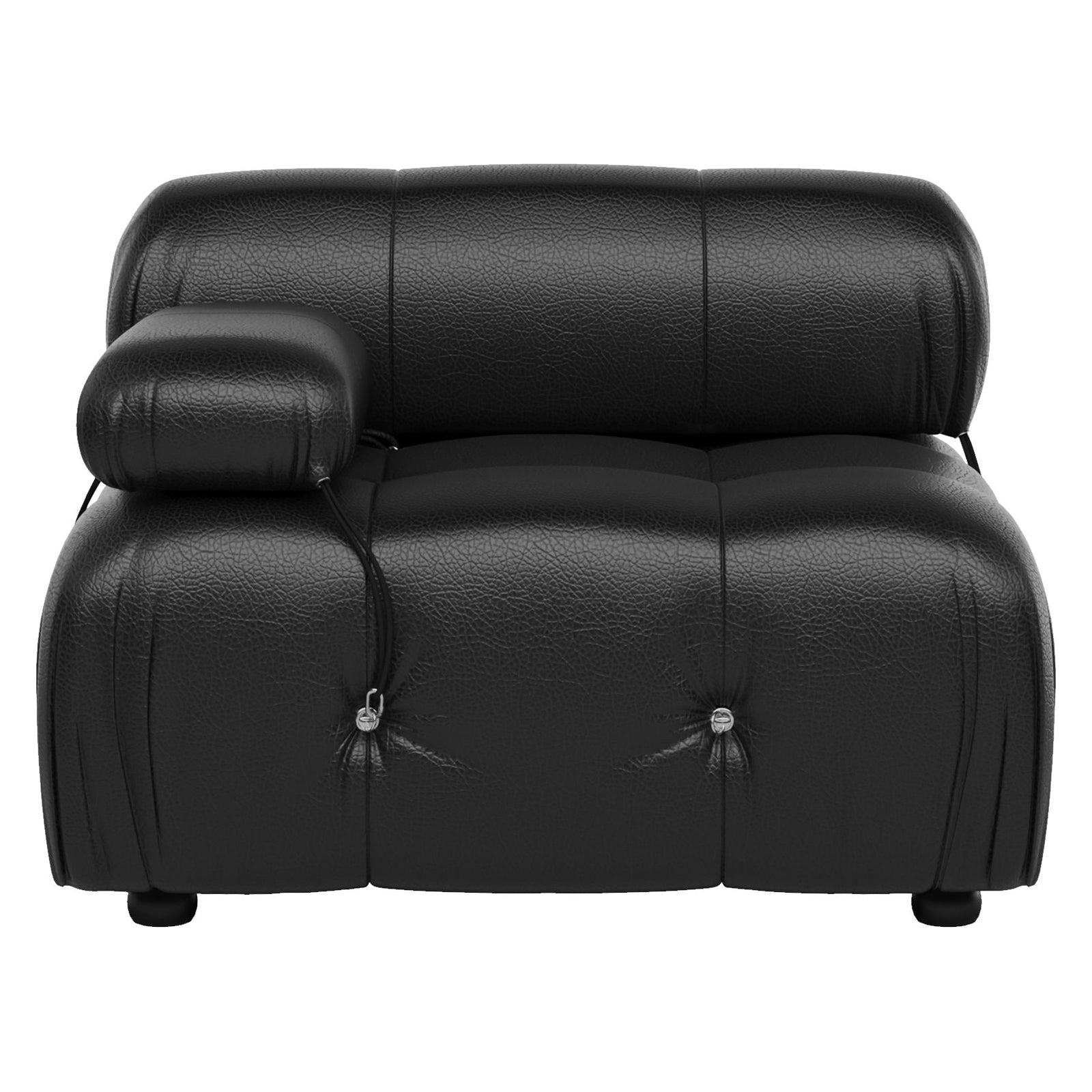 Crenus - Lusso 69.3" Loveseat Leather Sectional Sofa With Removable Armrests