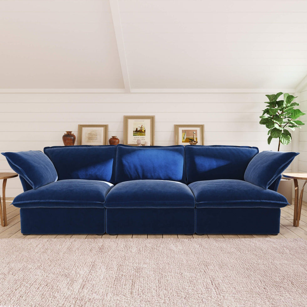 Crenus - Softspot 122.82" Sectional Sofa 3-Seater with Sofa Cover