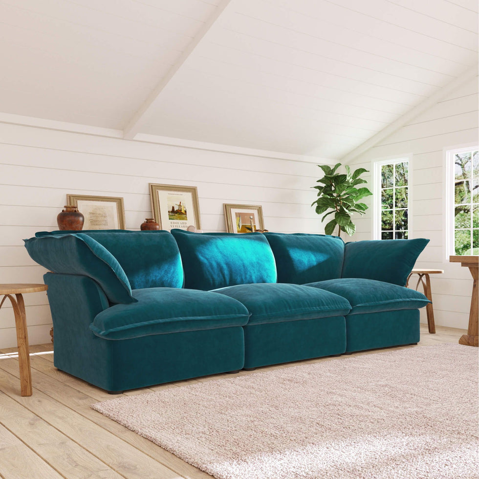 Crenus - Softspot 122.82" Sectional Sofa 3-Seater with Sofa Cover