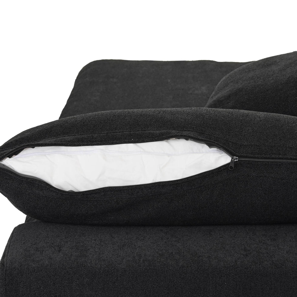 Crenus - Cloud 120.45" Linen Sectional Sofa 3-Seater Removable Cover