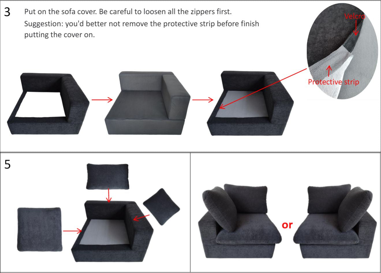 Crenus - Cloud 120.45" Linen Sectional Sofa 3-Seater Removable Cover