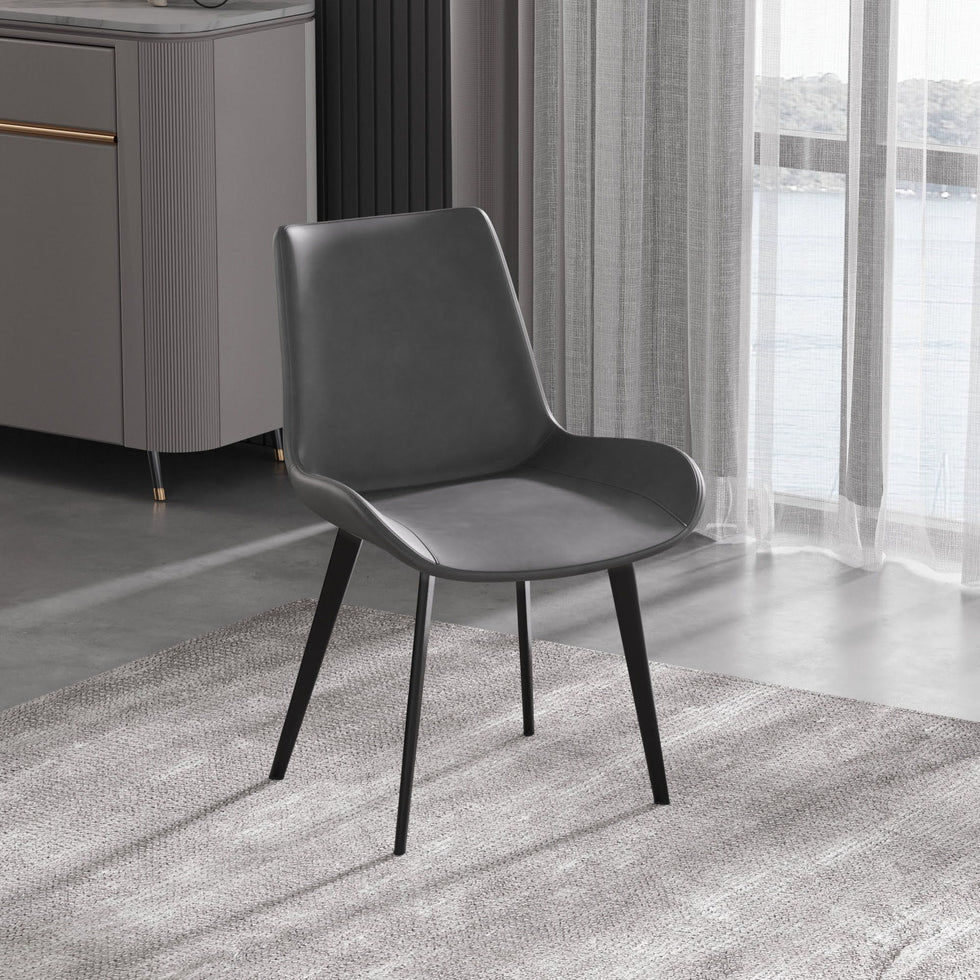 Crenus - Peterann Gray Leather Dining Chair Set of 2