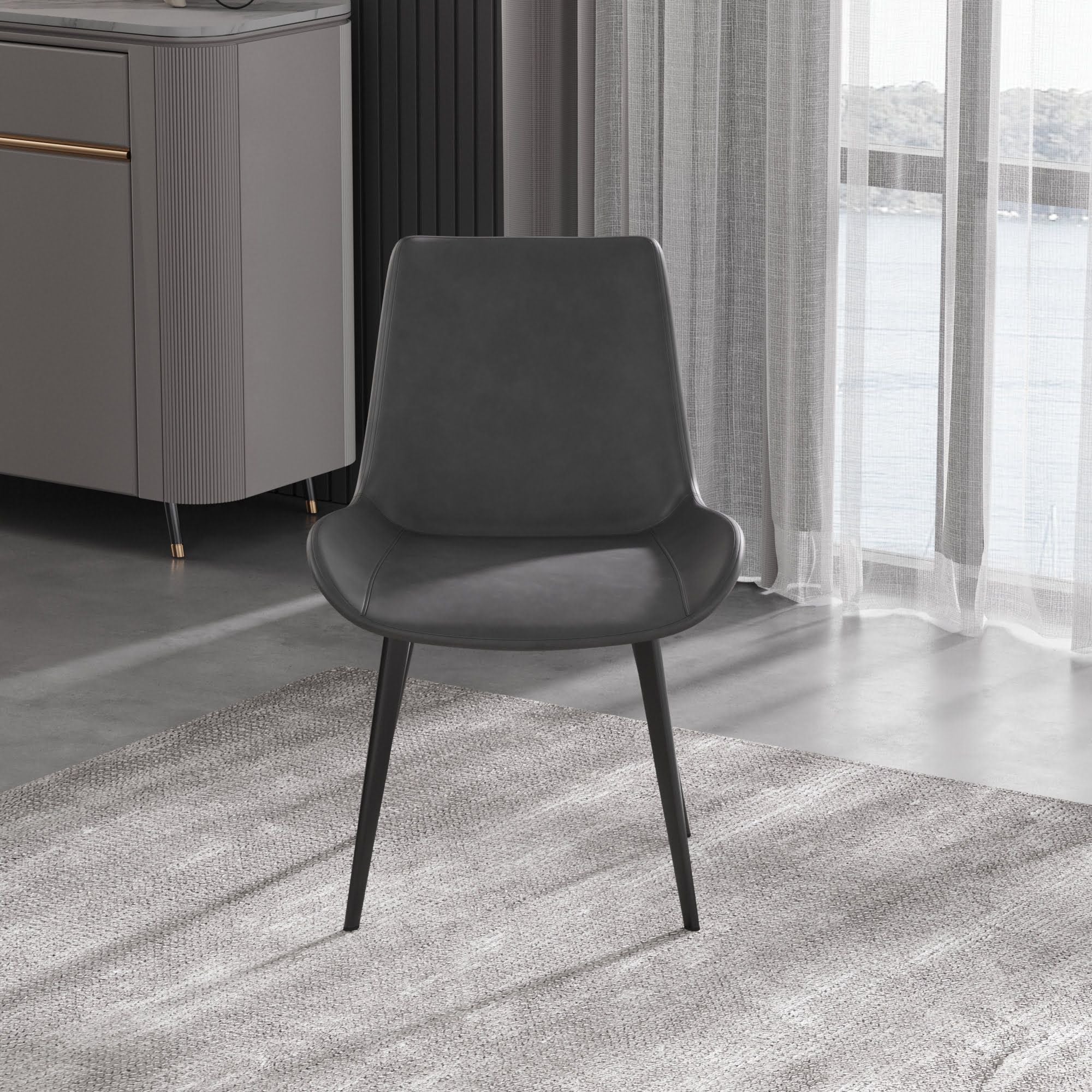 Crenus - Peterann Gray Leather Dining Chair Set of 2