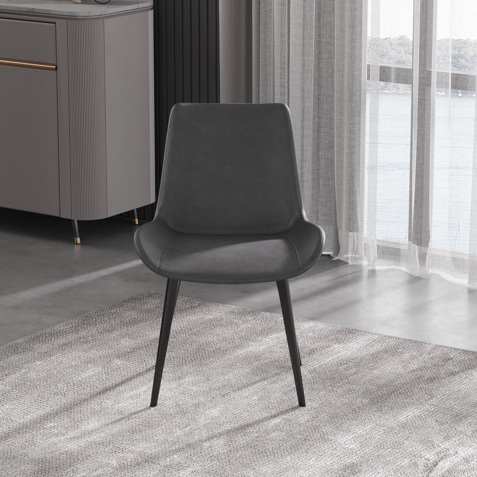 Crenus - Peterann Gray Leather Dining Chair Set of 2