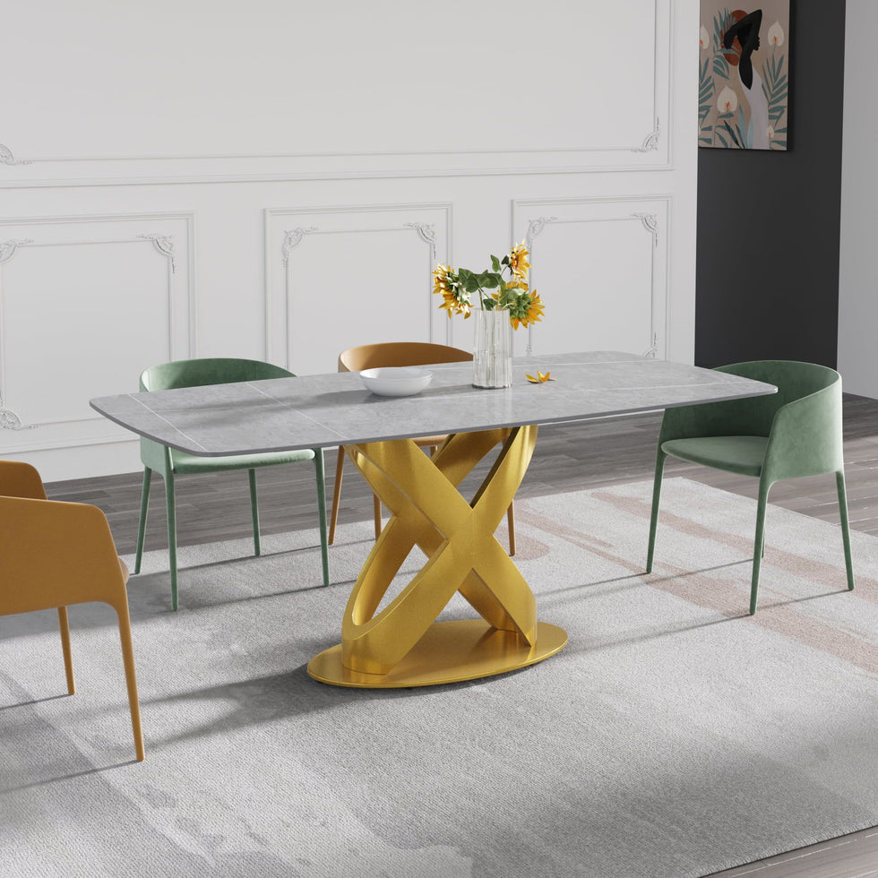 Crenus - Luserna Curved Rectangular Dining Table