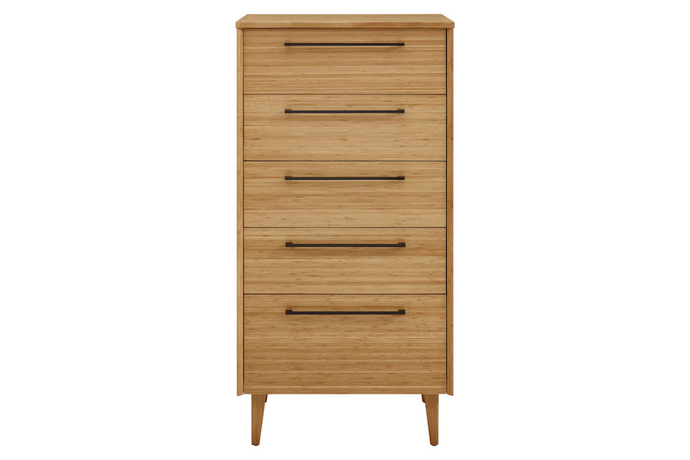 Greenington - Sienna Five Drawer High Chest in Caramelized, Bamboo