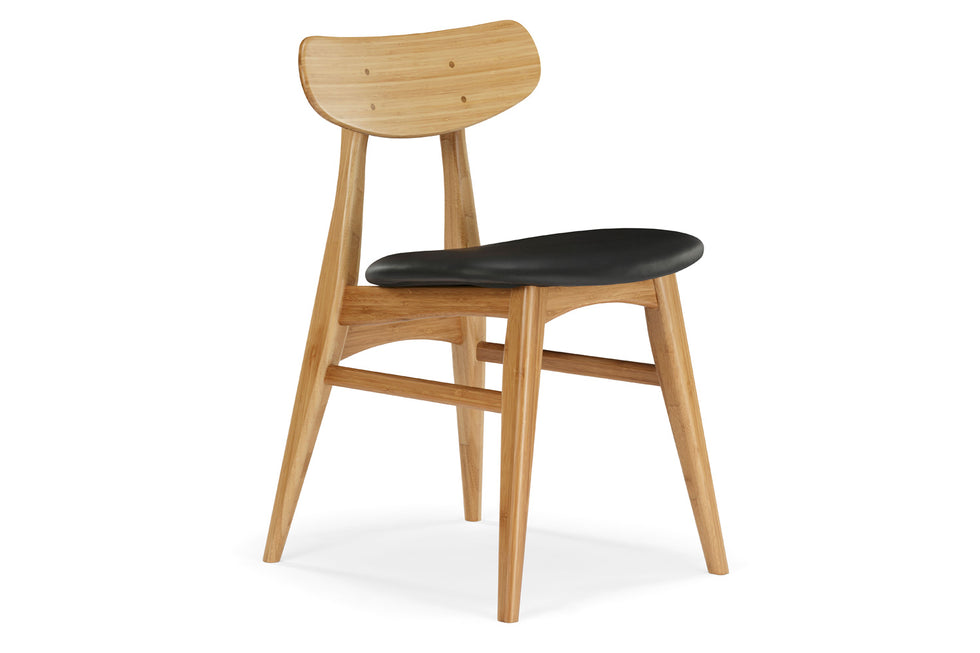 Greenington - Cassia Dining Chair With Leather Seat Set of 2 in Caramelized, Bamboo