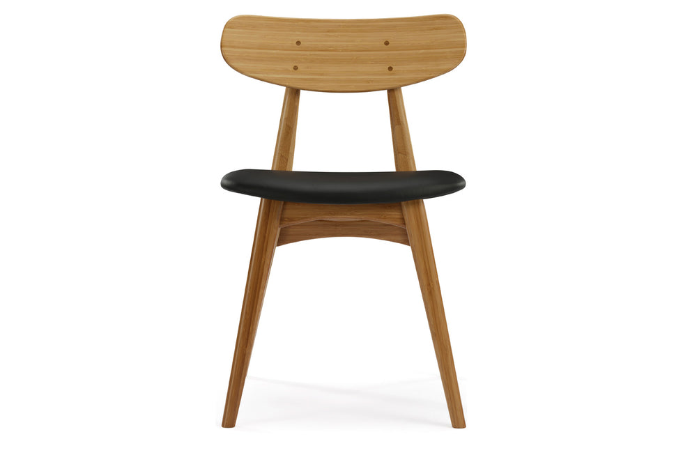 Greenington - Cassia Dining Chair With Leather Seat Set of 2 in Caramelized, Bamboo