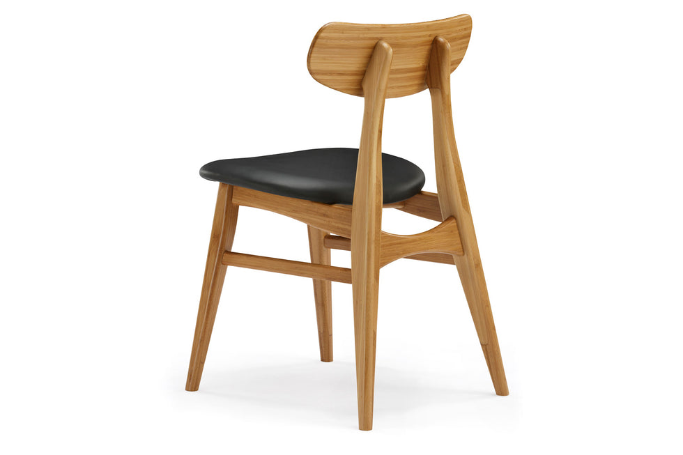 Greenington - Cassia Dining Chair With Leather Seat Set of 2 in Caramelized, Bamboo