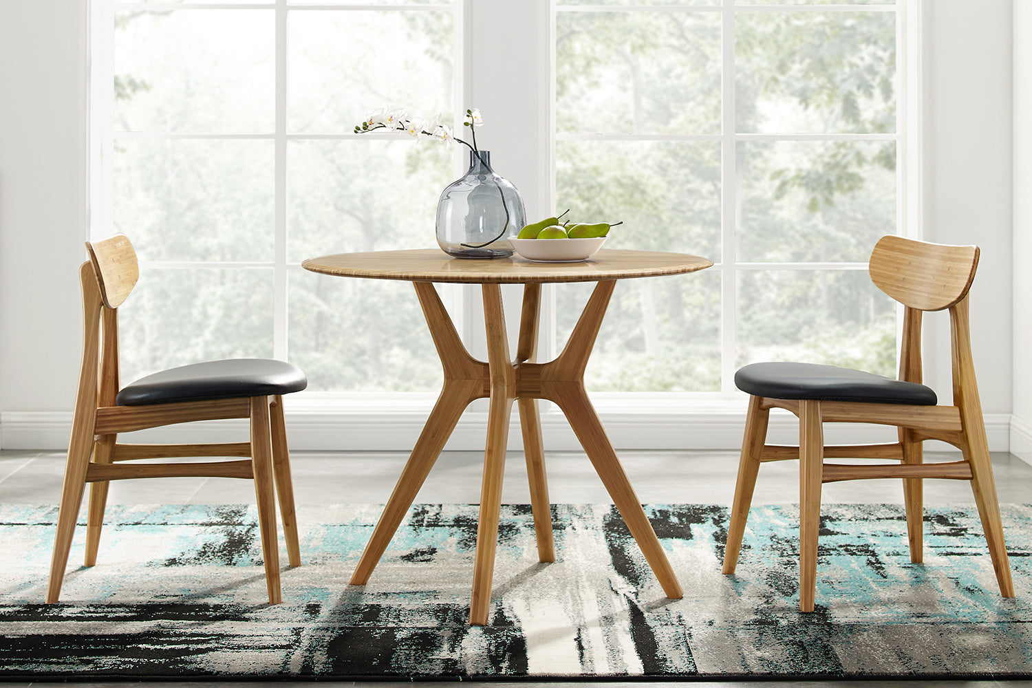 Greenington - Cassia Dining Chair With Leather Seat Set of 2 in Caramelized, Bamboo