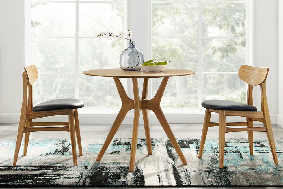 Greenington - Cassia Dining Chair With Leather Seat Set of 2 in Caramelized, Bamboo