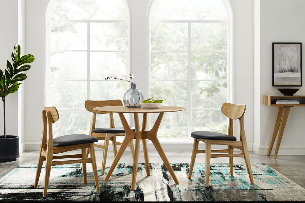 Greenington - Cassia Dining Chair With Leather Seat Set of 2 in Caramelized, Bamboo