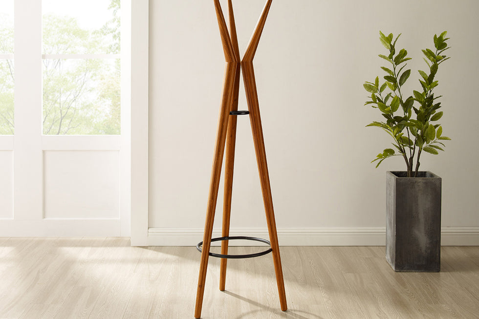 Greenington - Spire Coat Tree in Amber, Solid Moso Bamboo