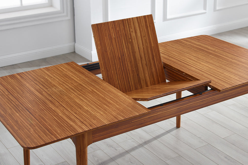Greenington - Erikka 110" Double-Leaves Extension Dining Table in Amber, Bamboo