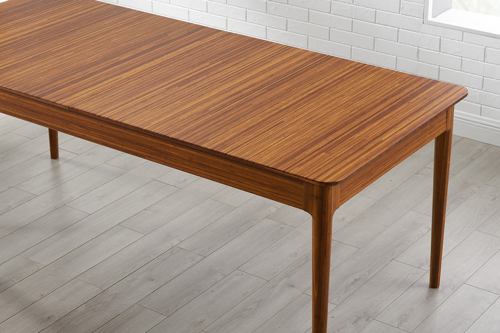 Greenington - Erikka 110" Double-Leaves Extension Dining Table in Amber, Bamboo