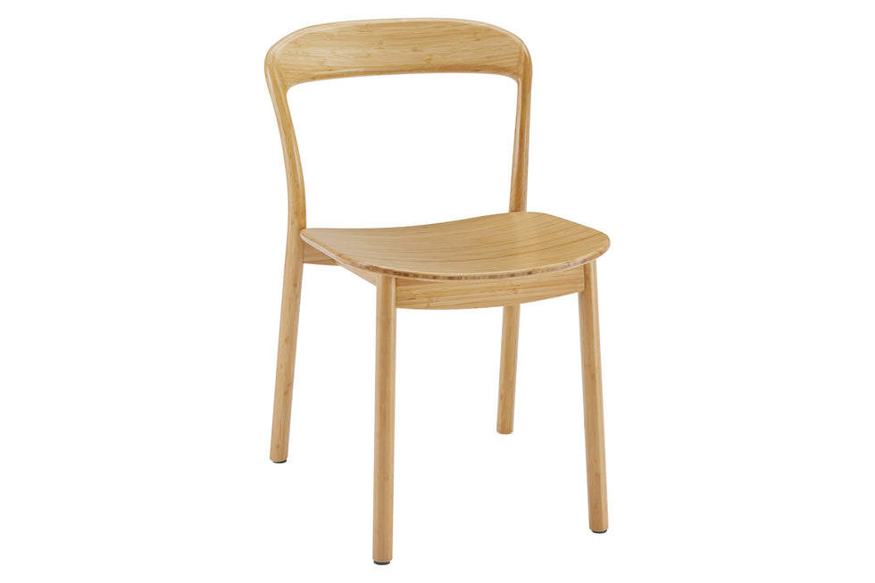 Greenington - Hanna Dining Chair Bamboo Seat Set of 2 in Wheat, Solid Moso Bamboo