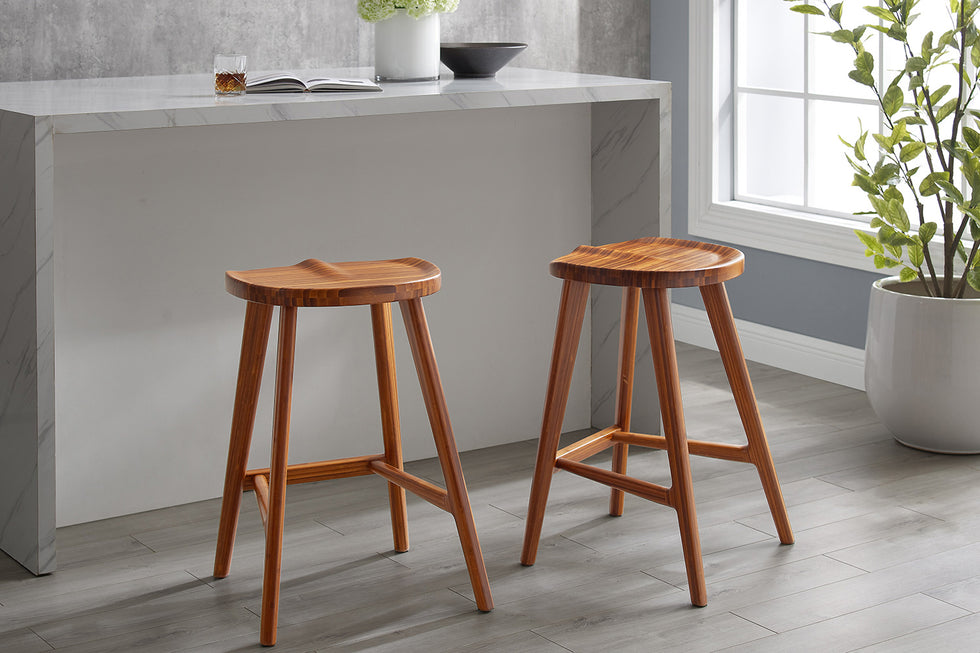 Greenington - Max Stool In Counter Height Set of 2 in Amber, Bamboo