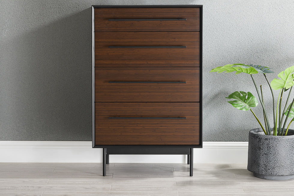 Greenington - Park Avenue 4 Drawer High Chest in Ruby, Solid Moso Bamboo