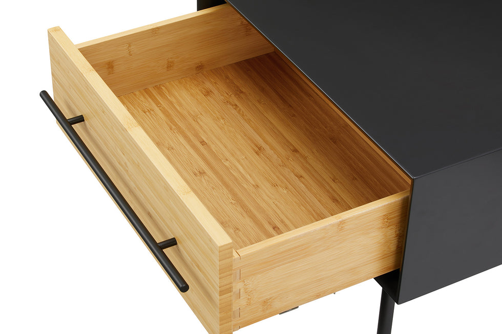 Greenington - Santa Cruz 1 Drawer Nightstand in Wheat, Solid Moso Bamboo