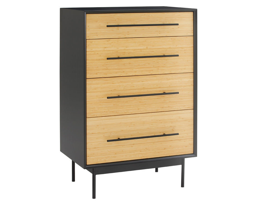 Greenington - Santa Cruz 4 Drawer High Chest in Wheat, Solid Moso Bamboo
