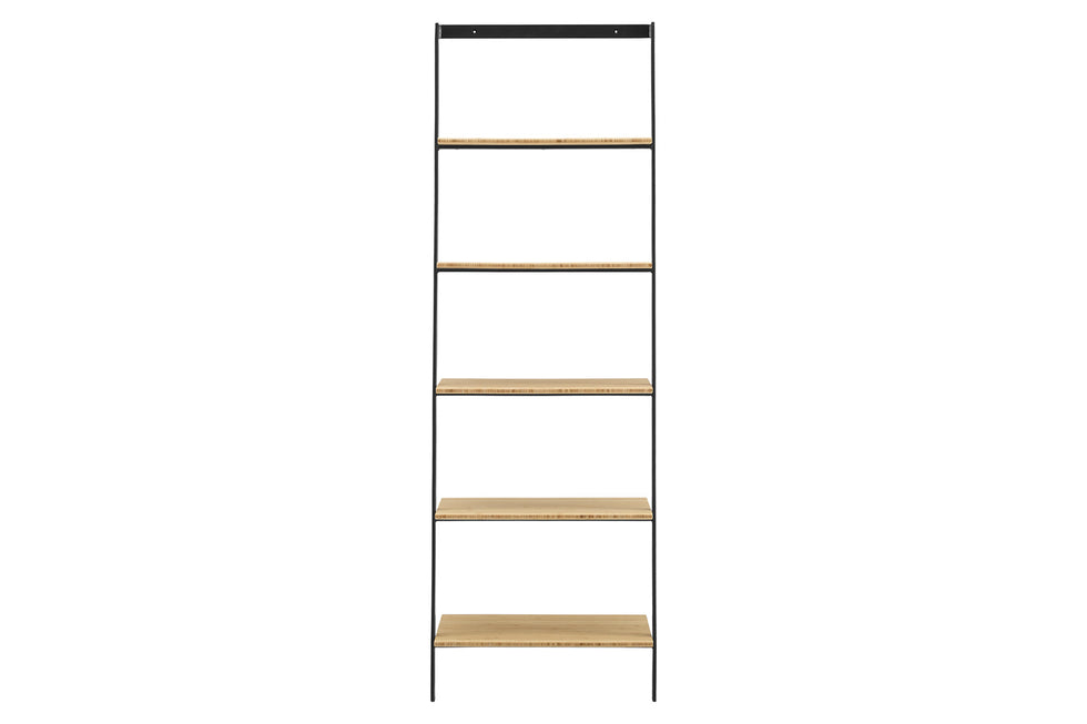 Greenington - Santa Cruz Leaning Shelf in Wheat, Solid Moso Bamboo/Metal